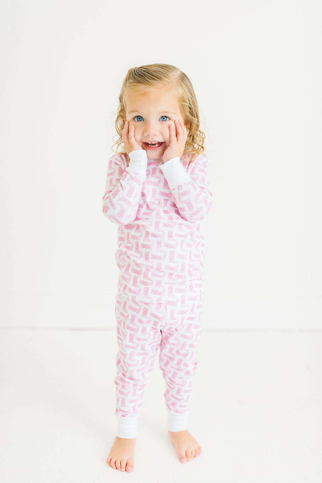 Pajamas - Cowgirl Boot Kids - Long Sleeved 2 Piece Set