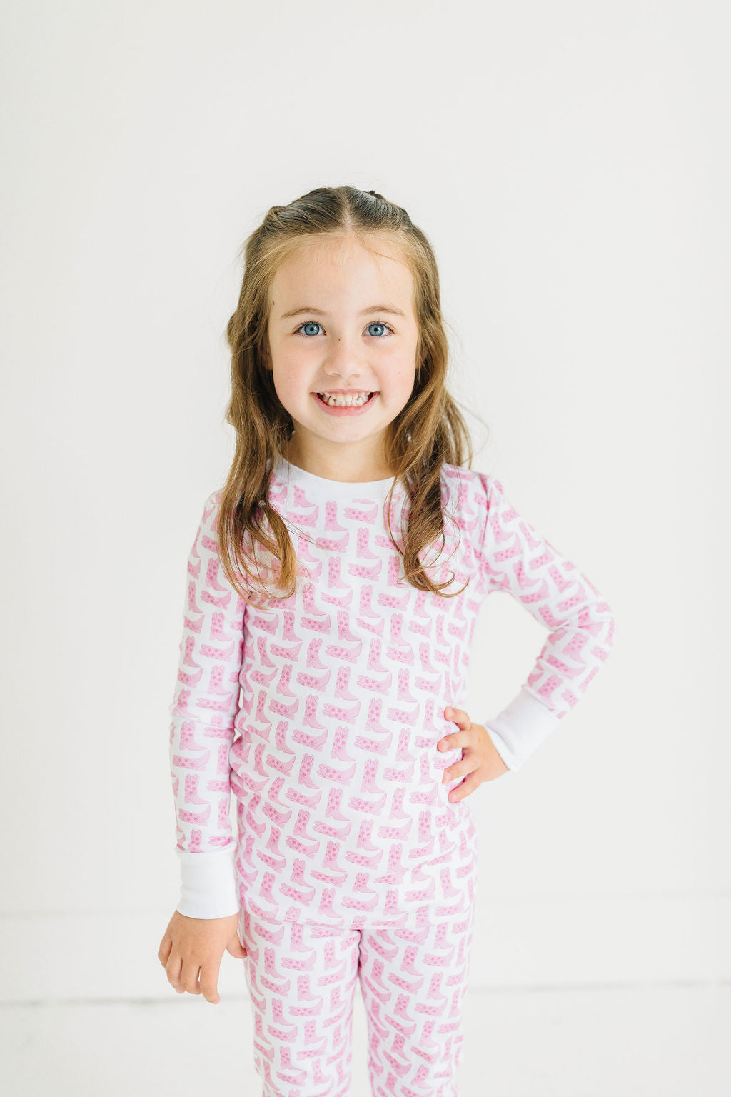Pajamas - Cowgirl Boot Kids - Long Sleeved 2 Piece Set