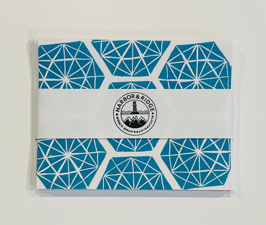 Note Cards - Blue polygon