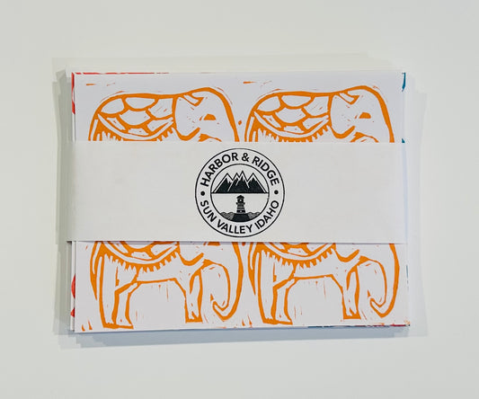 Note cards - Orange Elephant