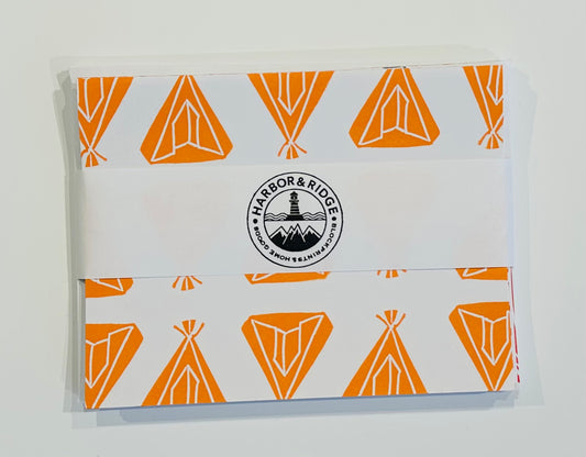 Note cards - Orange Tents