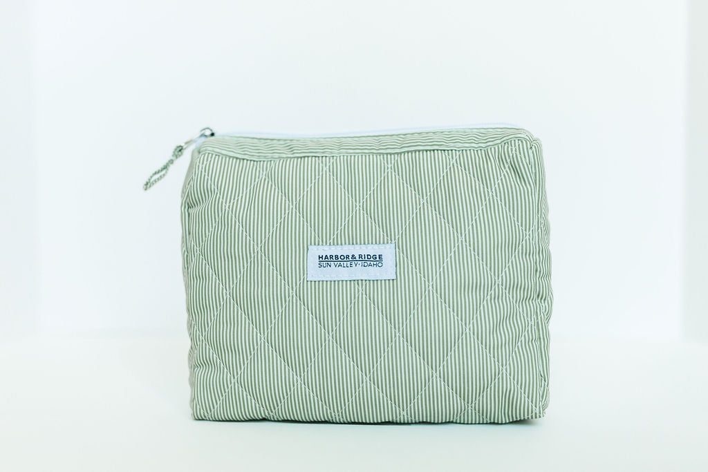 Cosmetic Bag - Green Striped